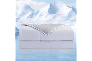 NEXHOME PRO Cooling Comforter King Size, Double Sided Cooling Blanket, All Season Soft Cooling Comforter for Hot Sleepers, Silk Smooth Breathable & Lightweight, 90"x90", Blue & Grey Double-Sided