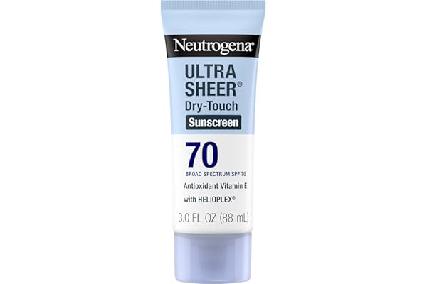 Neutrogena Ultra Sheer Dry-Touch Sunscreen Lotion SPF 70, Broad Spectrum, Water Resistant 80 Min, Oil-Free, Oxybenzone-Free, 