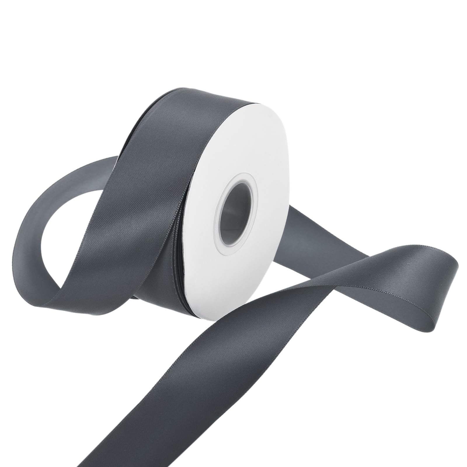 Rebower 38mm Satin Ribbon 23m Thick Double Face Grosgrain Silk Ribbon, [for Gift Wrapping, Hair Bows, Wedding, Cake, Flower] - 25 Yard/75ft/Steel Blue