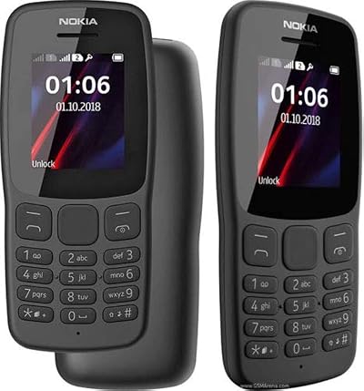 Nokia 106 2018 Dark Grey 4GB Dual SIM 2G Big Button Phone FM Radio Torch