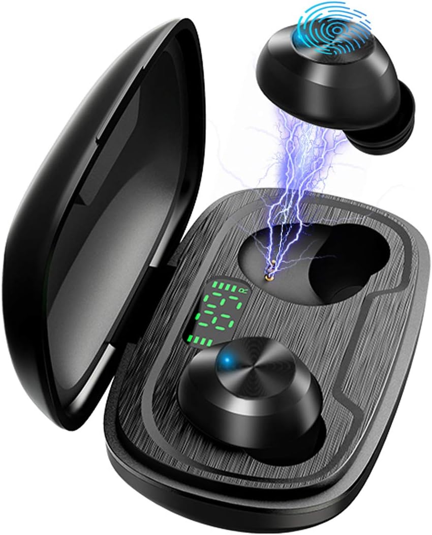 Wireless Earbuds in-Ear Bluetooth 5.0 Stereo Sound HiFi Touch Control TWS Earphones with Charging case Noise Cancellation Deep Bass Headphones Waterproof for Sport Workout Office Gym