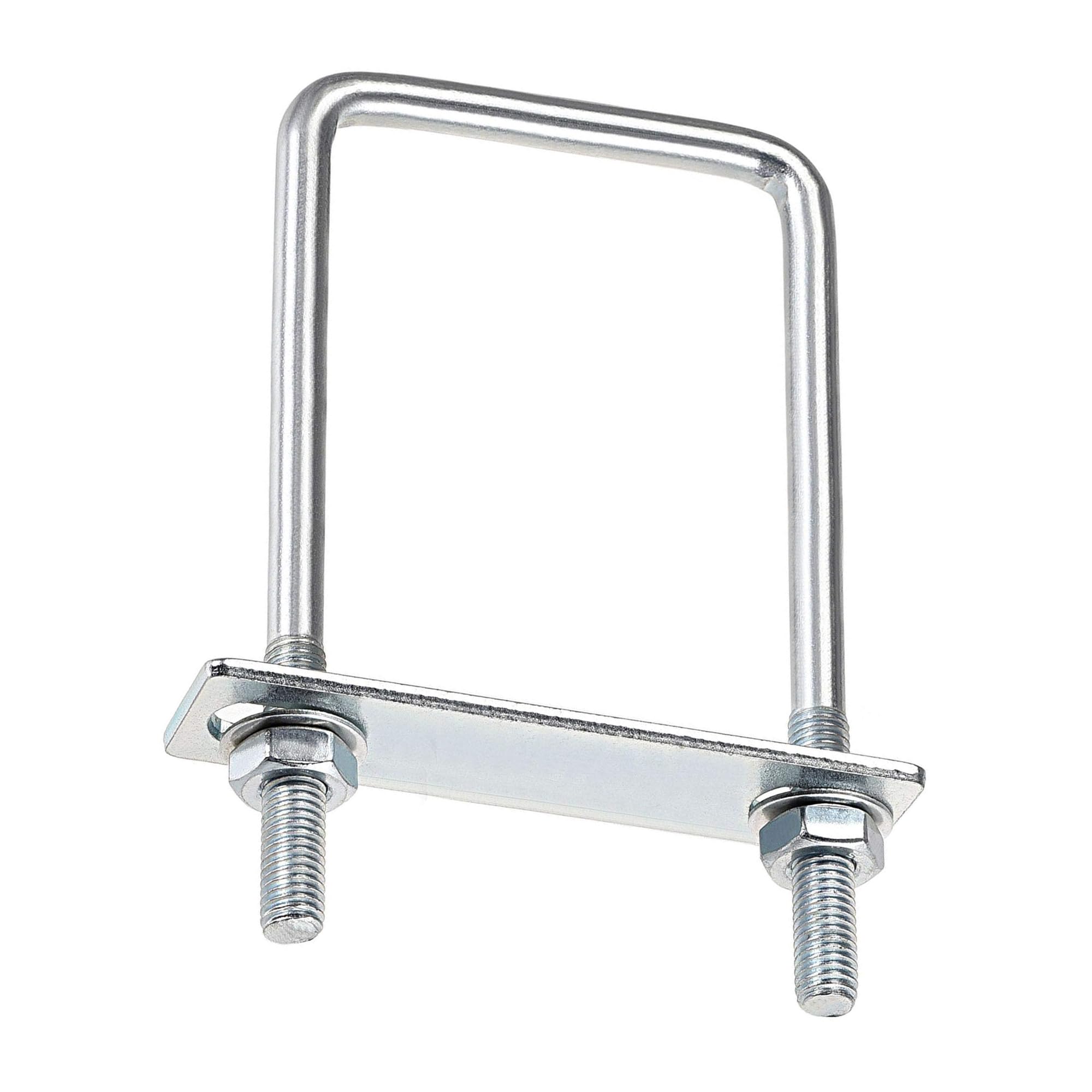 MACHSWON Square U-Bolt,2 Set Carton Steel M8 U Bolts 70mm(2-3/4") Inner Width 160mm Length with Nuts and Frame Plate for Automobiles Boat Trailer