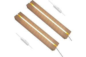 RUIITEN 9.45 inch Rectangle Display Pedestal, Warm Color Rectangle Led Lights Display Base, Crystal Wooden Lighted Base Stand for Acrylic, Crystal, Night Light, Glass Resin Art