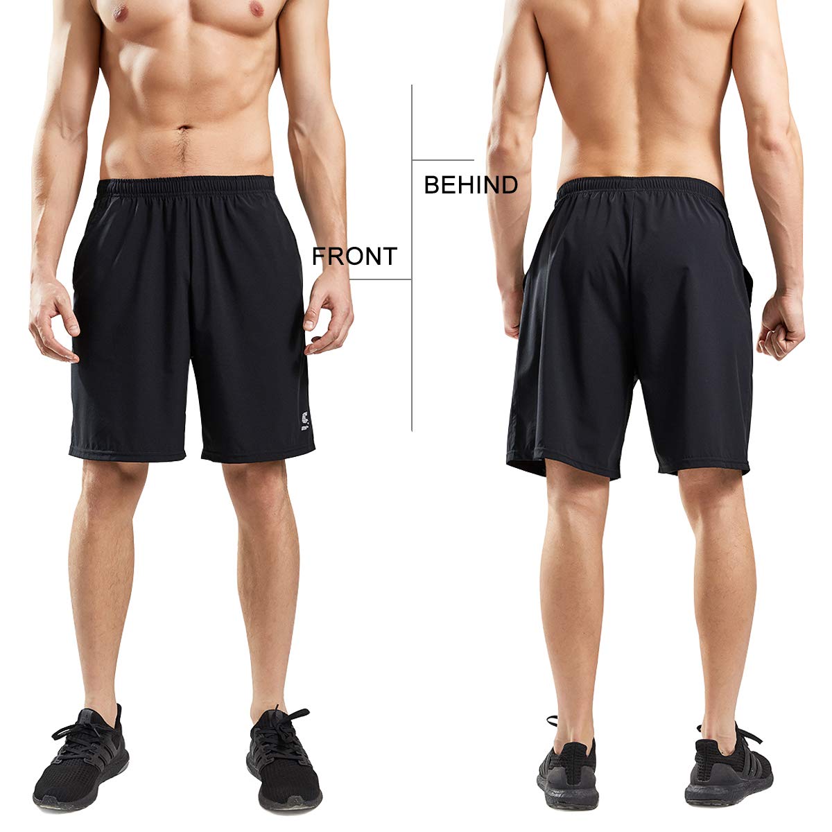 SS COLOR FISH Men Athletic Shorts with Pockets L Black