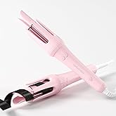 DYHOO Auto Hair Curler, Automatic Curling Iron,1.25 inches, Automatic Shut-Off, Anti-Scald, Anti-Tangle, Negative Ion,Rotating Curling Wand for Women Hair Styling,Pink