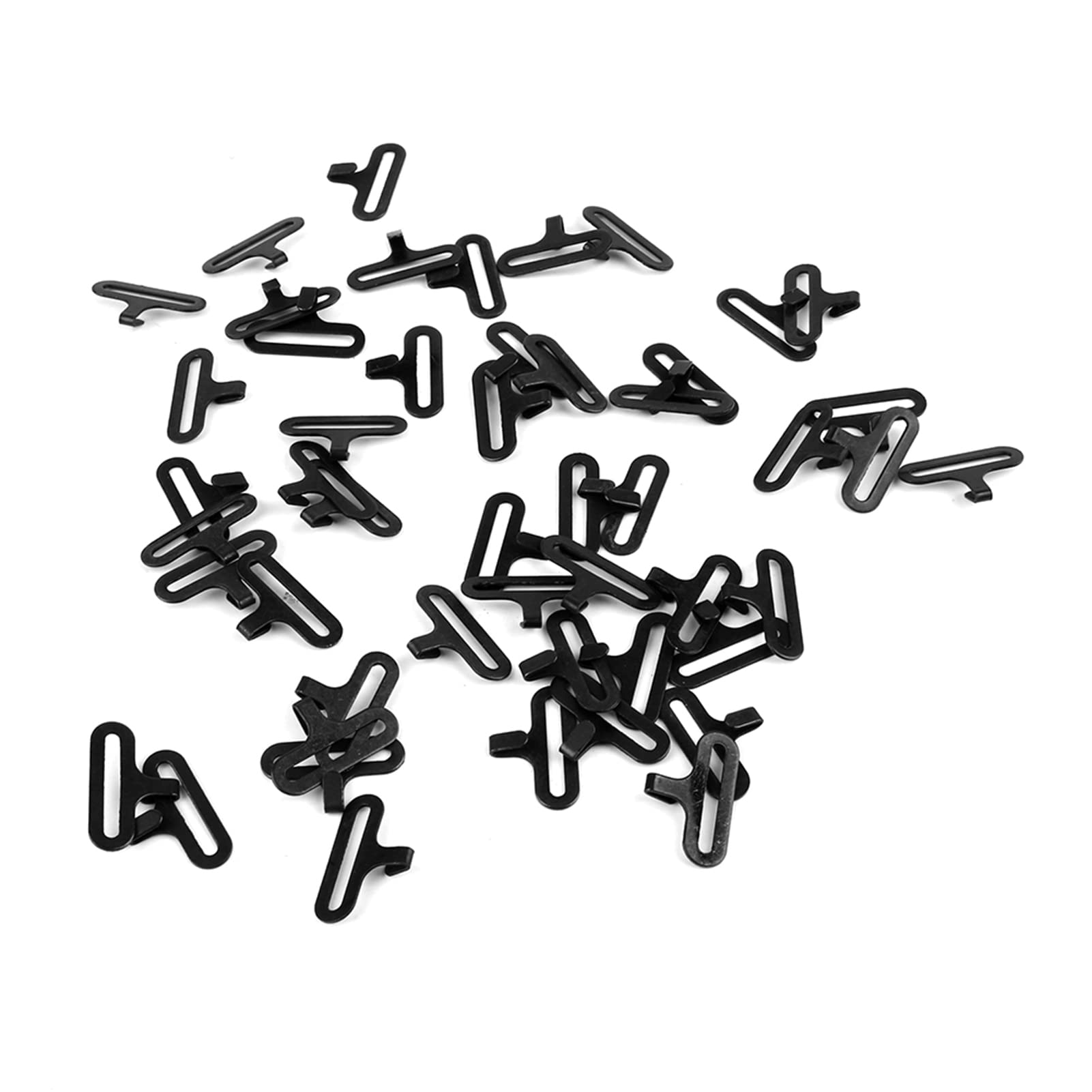 Fdit 50 Sets 3/4" Bow Tie Clip Hardware Set Adjustable Cravat Straps Necktie Clips Hook DIY Fastenings Fastener Necktie Straps Bow Ties Neckties Black