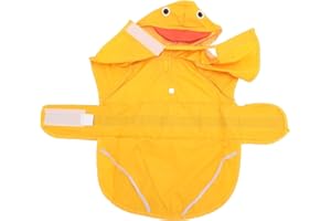 Duck Style Dog Raincoat with Clear Hood, Waterproof Reflective Poncho for Small Medium Dogs, Adjustable Pet Rain Jacket for W