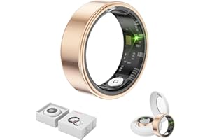 WEYRINICE Jojovenusmall Smart Ring Health Tracker,Anillo Inteligente para Hombre,Health Rings for Women & Men,Long Lasting Batteries Sleep Ring (Gold, 12#)