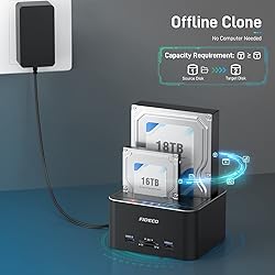 FIDECO Hard Drive Docking Station, USB 3.0 Aluminum