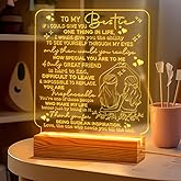 Bestie Gifts Heartfelt LED Night Light for Best Friend - Bestie Birthday Gifts - USB Powered Lamp with Pinky Promise Design and Touching Message - Wooden Base - Perfect Friendship Gift for Home Decor