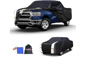 COTRYVOX Ram 1500/2500/3500 Truck Cover Custom Fit 1994-2026 Club/Extended/Quad/Regular Cab SB (6.3'-8.1') with Door Zipper, 12 Layers Full Exterior Pickup Truck Cover Waterproof All Weather.