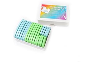 NIUGRECF 20pcs/Set Colorful Knit Blocking Pins Kit, Knitting Blocks Combs for Blocking Knitting, Crochet, Lace Or Needlework Projects, Use with Blocking Mats for Knitting Pads (Green&Blue)