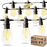 Jerritte 200FT LED Outdoor String Lights with 60