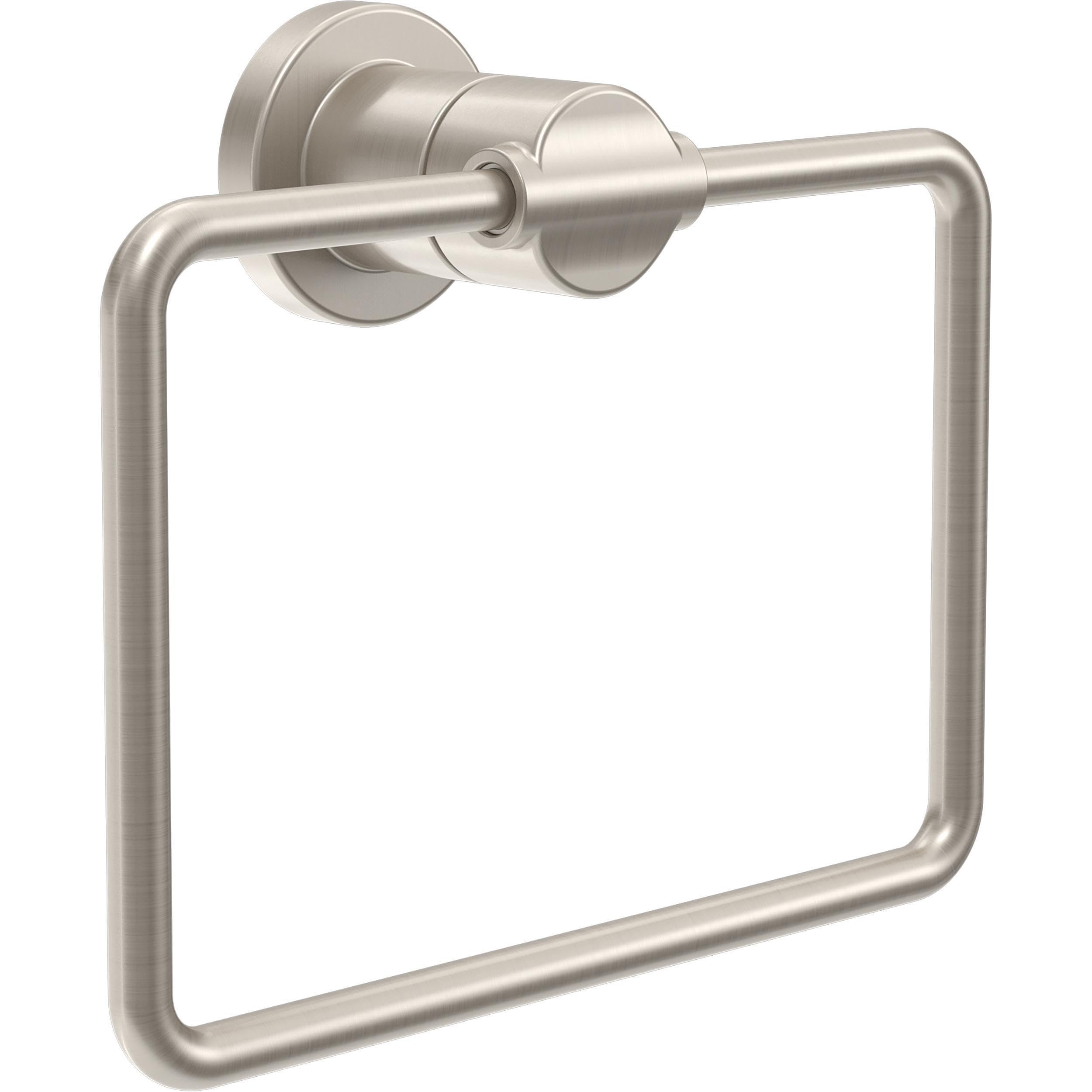 Photo 1 of Delta Nicoli (1-Pack) Hand Towel Holder SpotShield Brushed Nickel Towel Racks for Bathroom Wall Square Towel Ring Holder for Bath Towel Hanger for Kitchen, Bathroom Accessories NIC46-DN