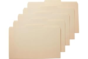 �鶹�� Basics Sturdy Manila File Folders, 1/3 Tabs in Assorted Positions for Filing, Legal Size, 8.5 x 14 Inch - Pack of 100