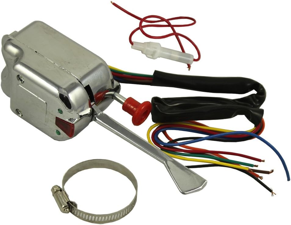 JDMSPEED New Chrome 12V Universal Street Hot Rod Turn Signal Switch For