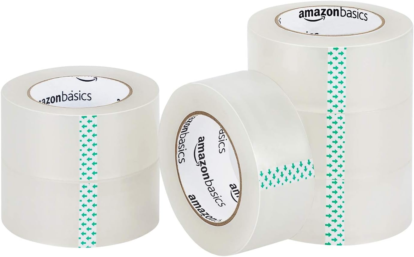 Amazon Basics Moving and Storage Packaging Tape, 6 count, 4.7 cm x 99.6 m, Clear, 4.77 cm x 99.6 m - Image 4