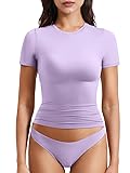 YEOREO Women Fitted Workout Tops Short Sleeve