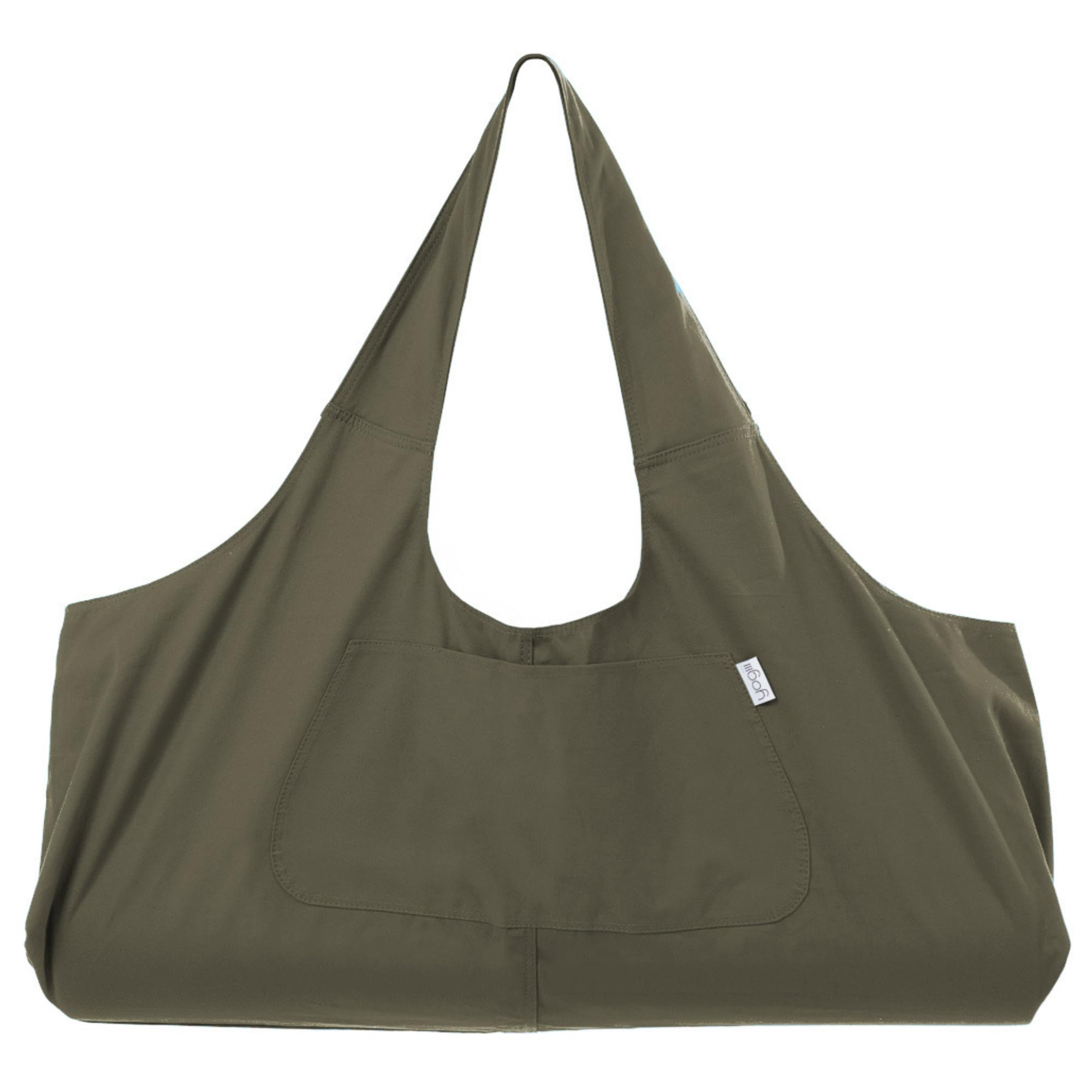Yogiii Yoga Mat Bag | YogiiiTotePRO: The Large Yoga Bag for Yoga Mat and Blocks | Stylish Canvas Tote Bag with Side Pocket for All Your Essentials | Fits Most Mats, Olivine Green