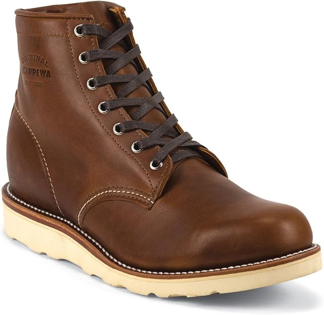 Bottes Hautes Chippewa Homme En Cuir Marron Et Toile - Taille 8,5D, Occasion, Made In USA