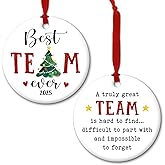 CHOANG Team Gifts Ceramic Ornaments Decor Christmas - Best Team Ever Thank You Coworkers Ornament - Motivational Employee, Appreciation Gift for Work Team, Member, Staff Recognition