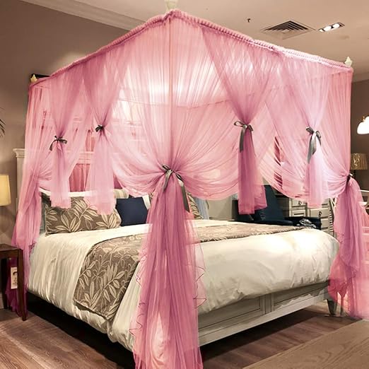 Amazon Com Joyreap 4 Corners Post Canopy Bed Curtain For Girls