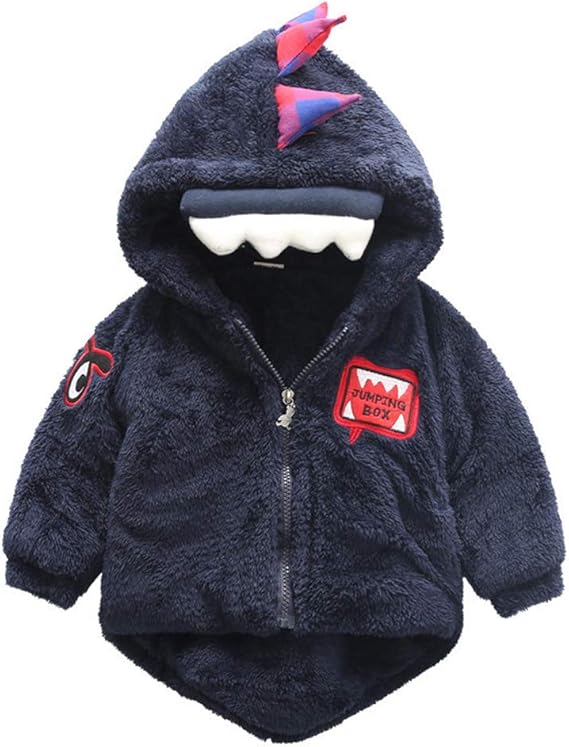 Amazon Co Jp Dragon Honor ベビー服 コート フワフワ 厚手 暖かい ジャケット 可愛い おしゃれ 恐竜模様 フード付き 秋冬 防寒 保温 アウターウェア 女の子 男の子 幼児 子供服 もこもこ 服 ファッション小物