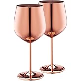 WOTOR Rose Gold Wine Glasses Set of 2, 18oz Stainless Steel Wine Glasses, Unbreakable & Portable for Outdoor, Travel, Camping, Pool