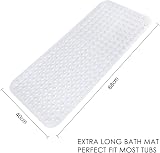 WELTRXE Bathtub Mat Non Slip 260 Suction Cups 88 x 40 cm PVC Clear view 5