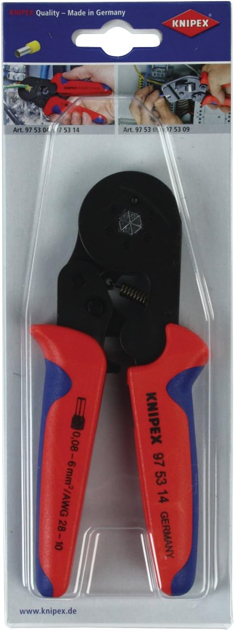 KNIPEX Self-Adjusting Crimping Pliers for Wire Ferrules with Lateral Access in Blister with Multi-Component Handles 180 mm, 97 53 14 SB - Image 3