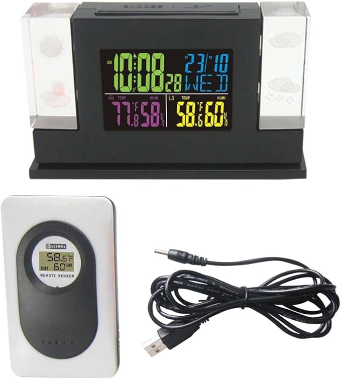 Crystal LED Weather Station with Backlight Indoor/Outdoor