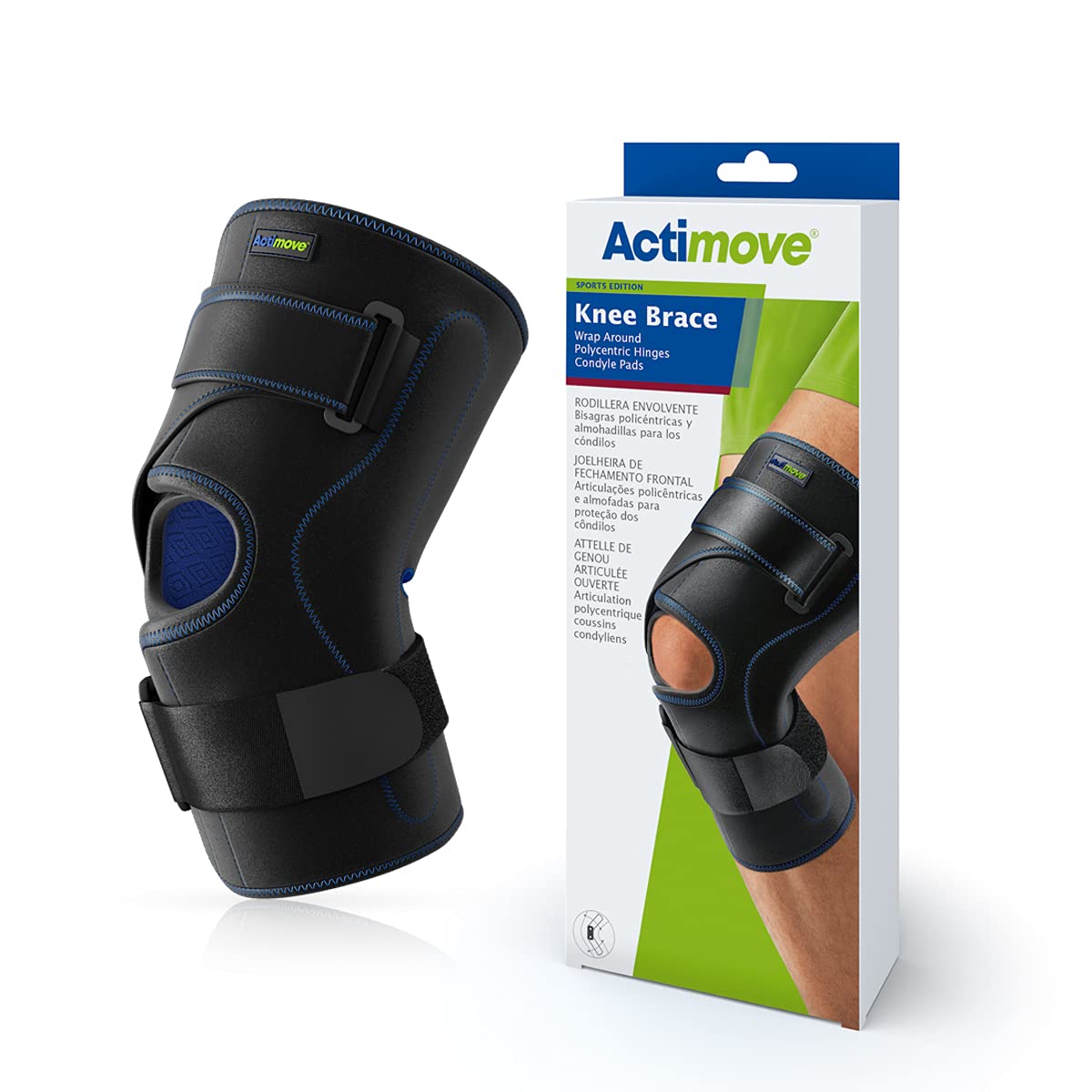 Actimove - Sports Edition - Wrap-Around Hinged Knee Brace - Provides Pain Relief & Support - Latex and Neoprene Free (XX-Large 56-61cm)