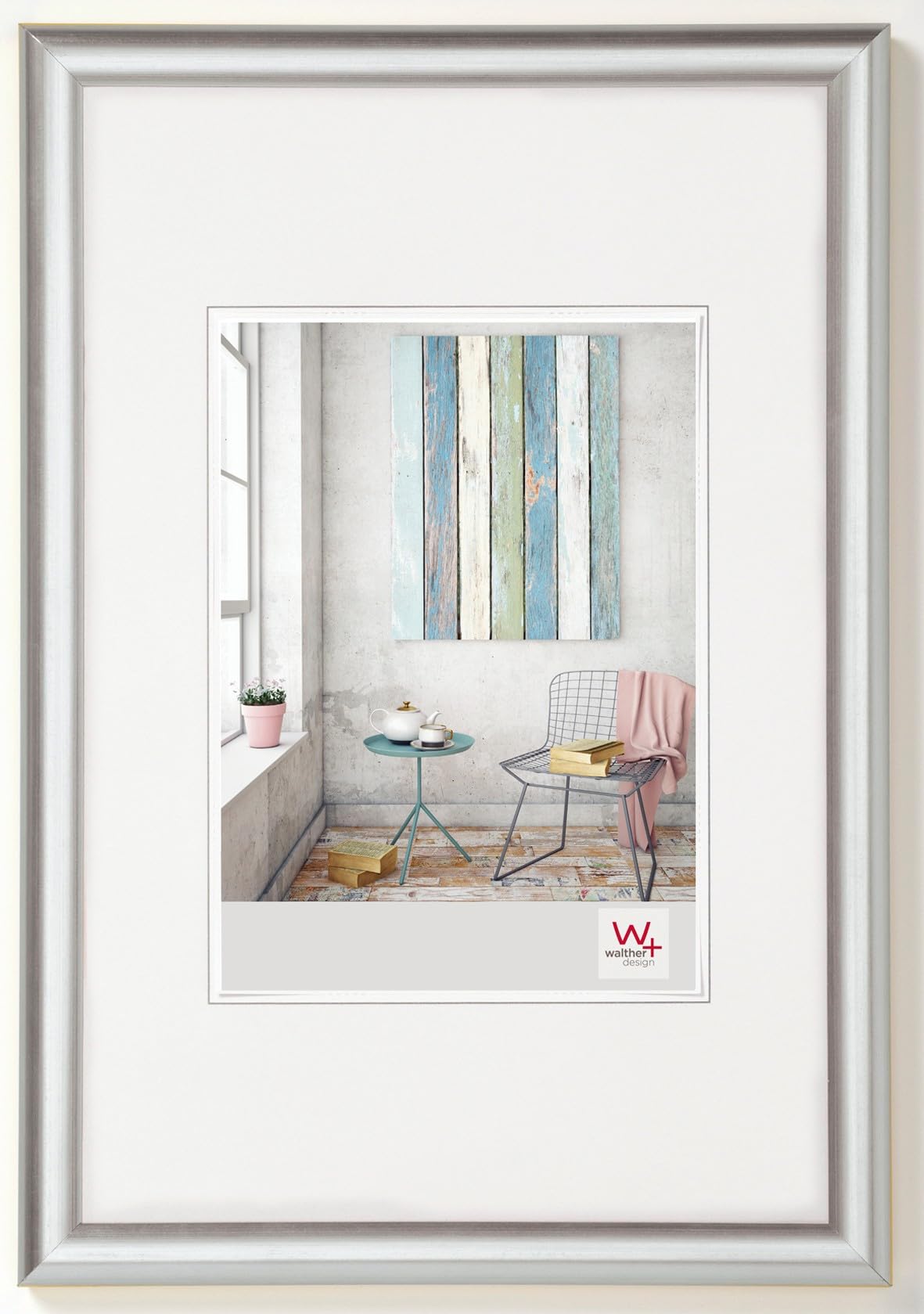 walther design Photo Frame Silver 13 x 18 cm Trendstyle Plastic Frame KP318S — image 1