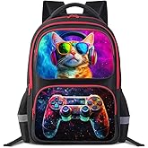 HiGaits Cartoon Kids Backpack for School - 17 Inch Lightweight Bookbag with 3D Reflective Design & Luminous Safety Strips | Durable 600D Polyester, Adjustable Straps for Ages 6-18