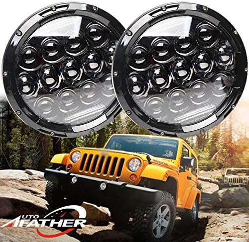 7 Inch LED Headlights Round Projector Headlamp H6024 High Low Beam DRL for Jeep Wrangler JK TJ LJ CJ Harley Motorcycle, 3 Year Warranty