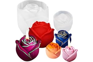 ZQYSING 2 Pack Rose Candles Molds for Candle Making, 3D Rose Flower Silicone Molds for DIY Epoxy Resin Casting Handmade Soap Ice Valentine's Day Mother's Day Marriage Proposal Theme Home Decor