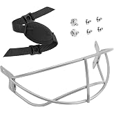 Universal Fastpitch Softball Facemask for Easton Z5 2.0 &amp; Alpha Helmets | Light Steel Mask with Chin Strap Hardware for Adult League Training