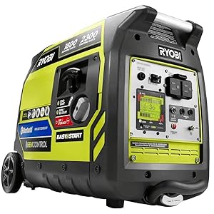 Ryobi Bluetooth 2,300-Watt Super Quiet Gasoline Powered Digital Inverter Generator RYI2300BTA