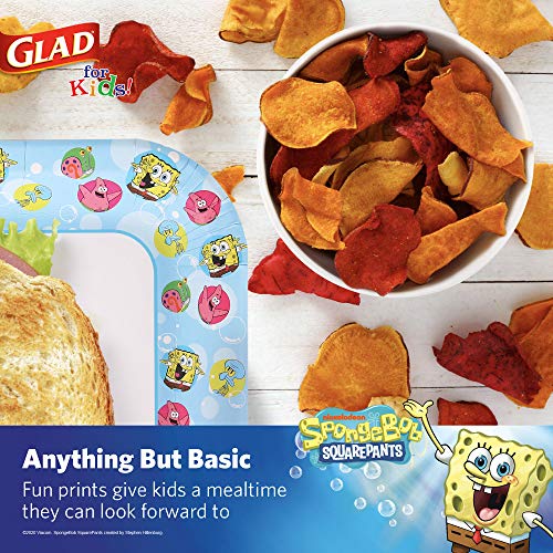 Glad for Kids Spongebob Squarepants Paper Snack Bowls with Lids, 12oz
