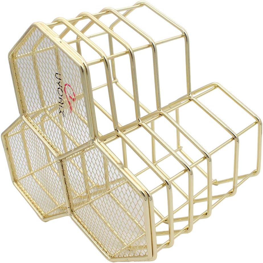 Xiaoyu Pencil Holder, Decorative Metal Pen Cup Holder, Desk Stationery Storage Organizer for Home School and Office, Gold - Image 4