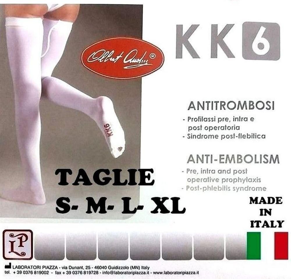 Calze Antitrombo Compressione Graduata Classe 1 - Autoreggenti Bianche, Punta Aperta, Made In Italy - Foto 4