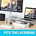FITUEYES Glass Desktop Stand Computer Monitor Riser for Single Monitor+Laptop or Desktop DT106006GC