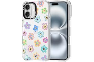 MOSNOVO Case for iPhone 16, [Buffertech 6.6ft Military-Grade Drop Protection] [Anti Peel Off Tech] Clear TPU Bumper Phone Case Cover Design - Groovy Flower