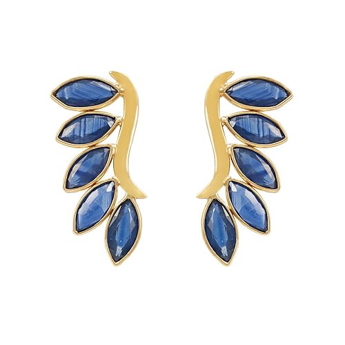 18k Yellow Gold and Blue Sapphire Drop Earrings