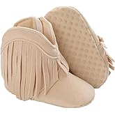 WILLFUN Baby Girls Boots with Tassels Infants Soft Sole Shoes Toddler Zipper Short Bootie