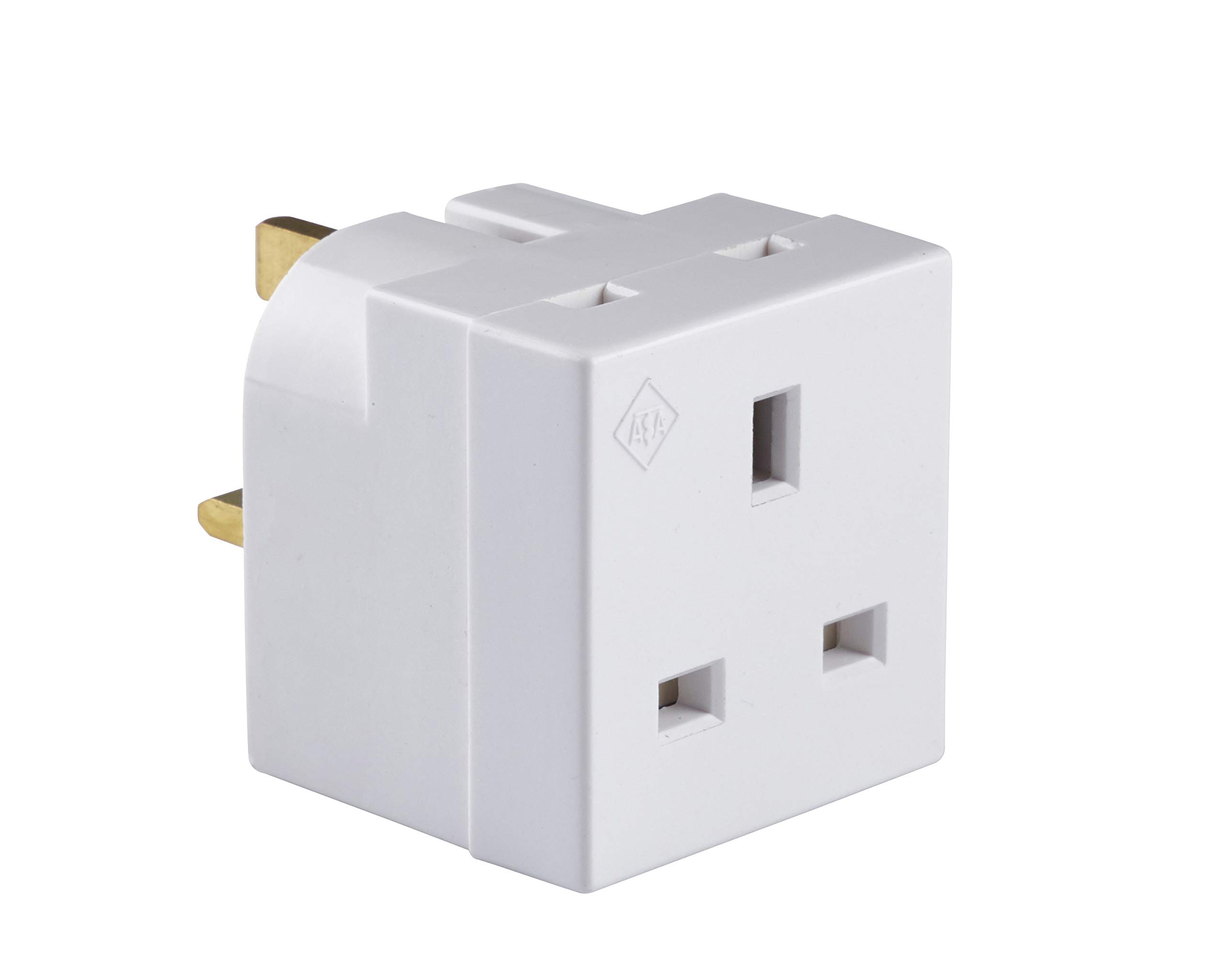 Schneider Electric Exclusive - 2 Way Unfused Adaptor, 13A, Surge Protected Plug Adapter, ADAPT2W, White, Pack of 10