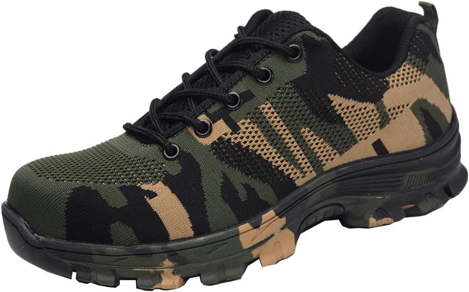 Steel Toe Work Shoes for Women Men Safety Construction Industrial Puncture Proof Shoes Toe Cap Hiking Shoes Green 45