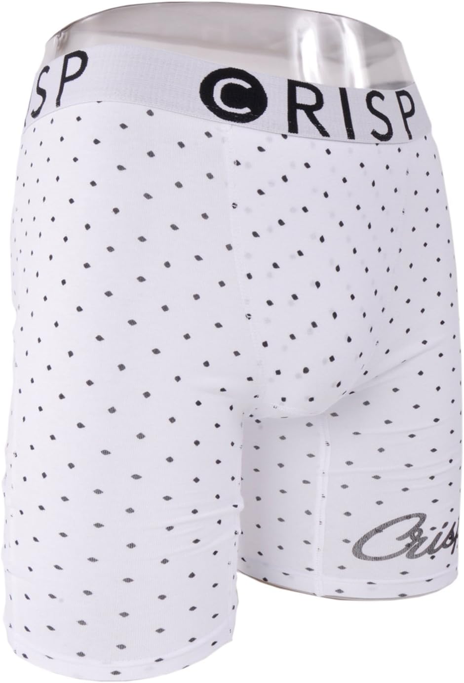 CRISP BOXERS Mens Dots Underwear Briefs White Small