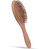Bamboo Brush for Hair Growth – Natural Bristle Brush w/Wooden Paddle for Detangling, Reducing Breakage & Scalp Massage - For Thick, Thin, Curly, Dry, Wet Hair - Ergonomic Handle Ideal for Women & Men