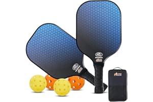 GORILLA GRIP Gorilla Gear USAPA Approved Pickleball Starter Set, Fiberglass Paddles with Bag and Balls, Indoor Outdoor Court Use, Comfortable Racket Grip, Oversized Sweet Spot Pickle Ball Paddle for Men, Women